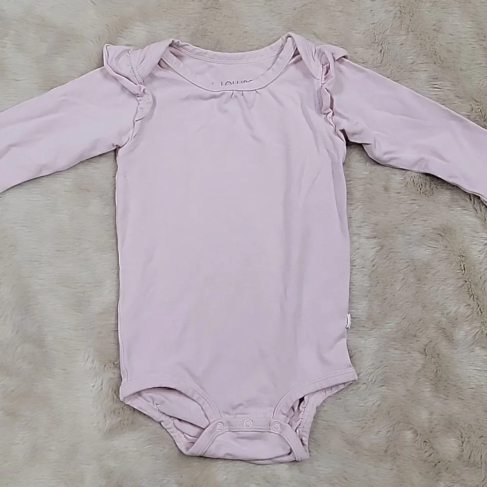 LOULOU LOLLIPOP PINK LONG-SLEEVE BODYSUIT, SIZE 6-12 MONTHS